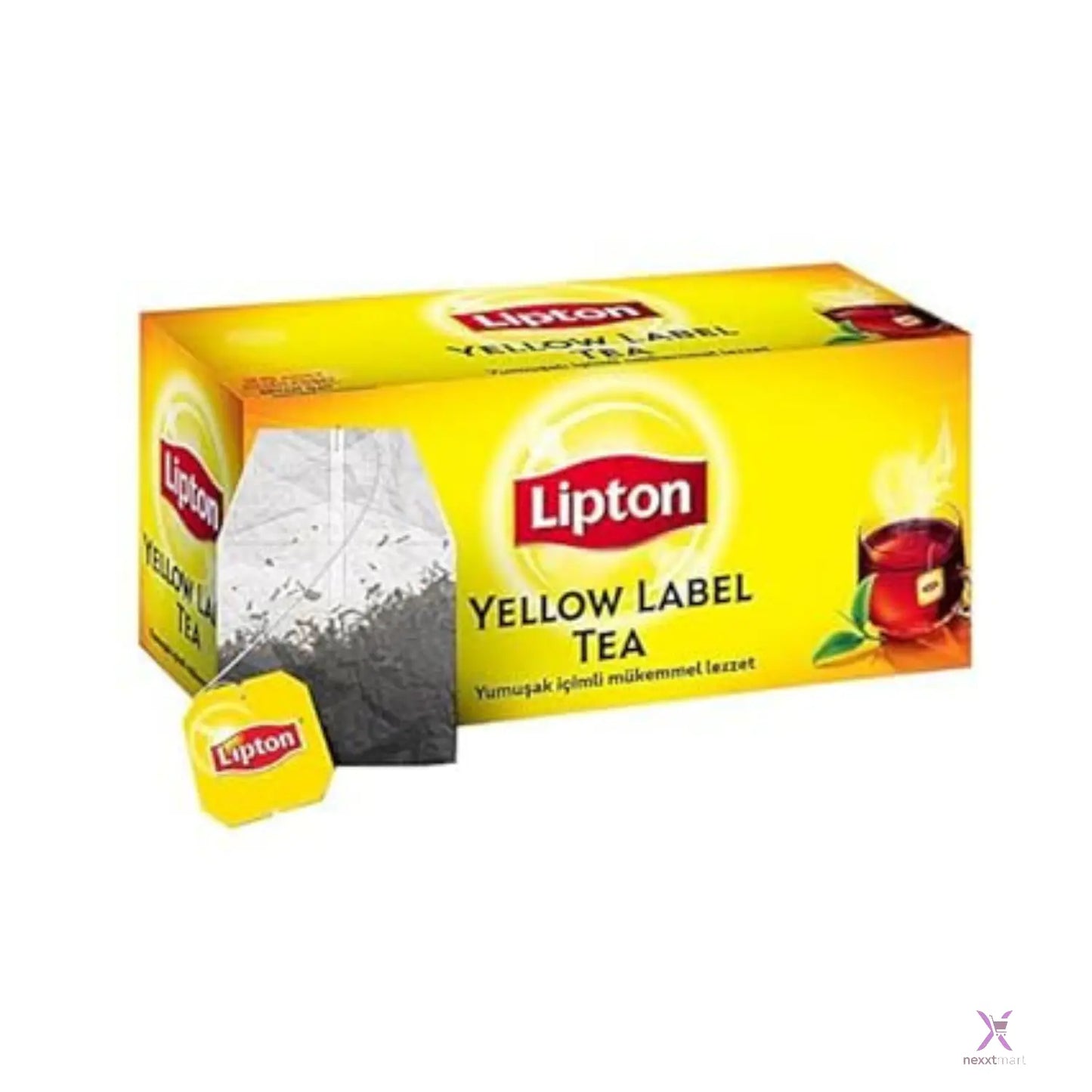 Lipton Yellow Label tea box on a white background