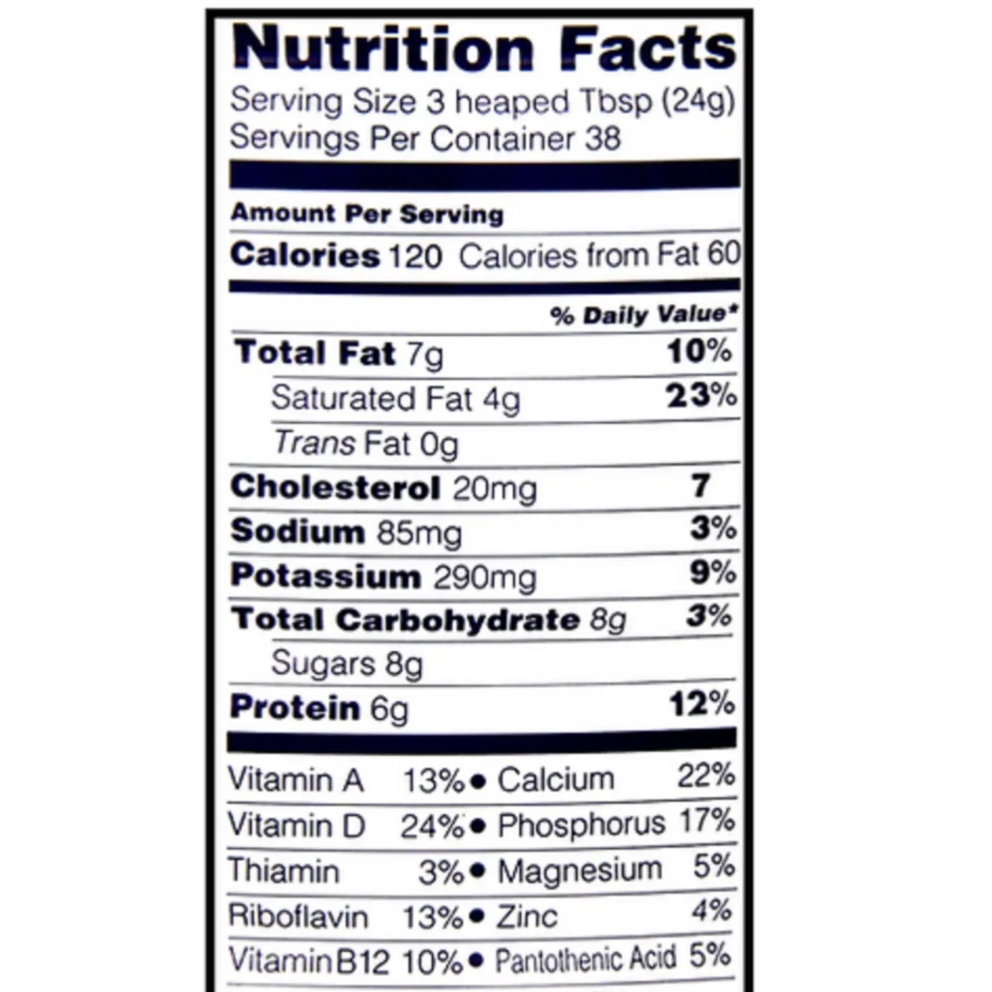 Peak milk Nutrition Facts