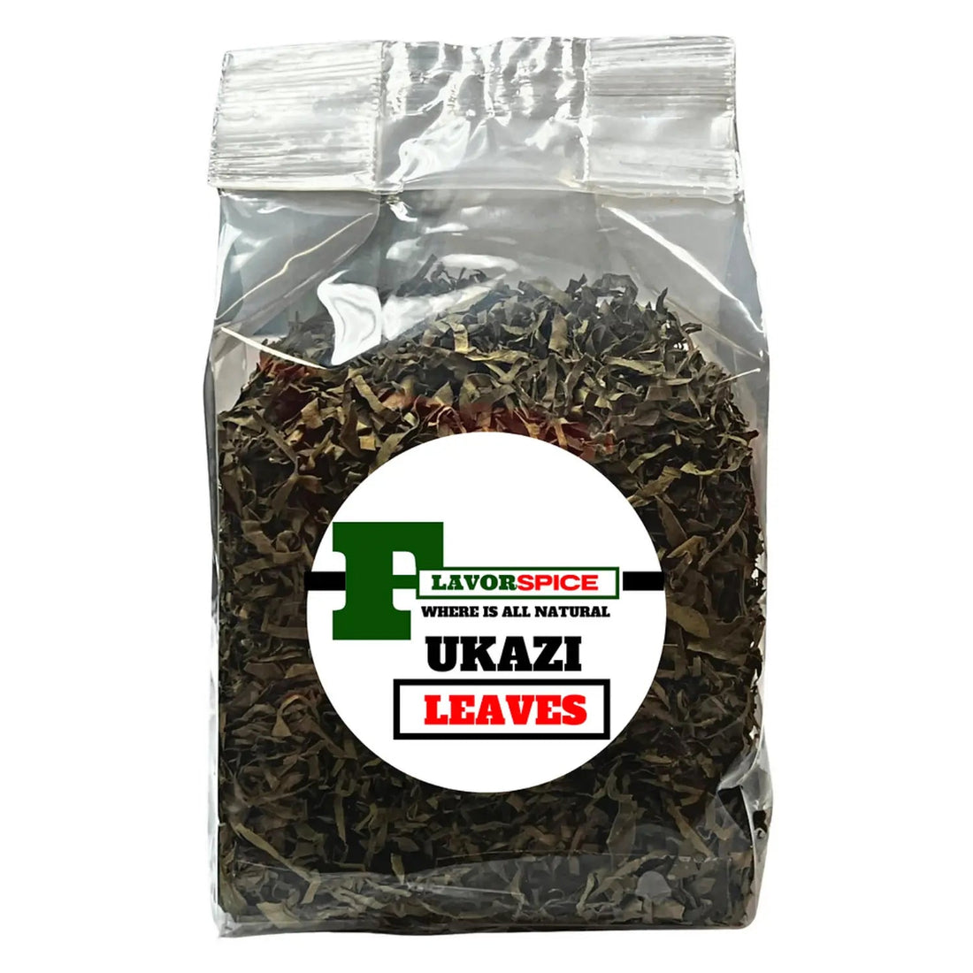 Dried ukazi leaves, also called afang or eru