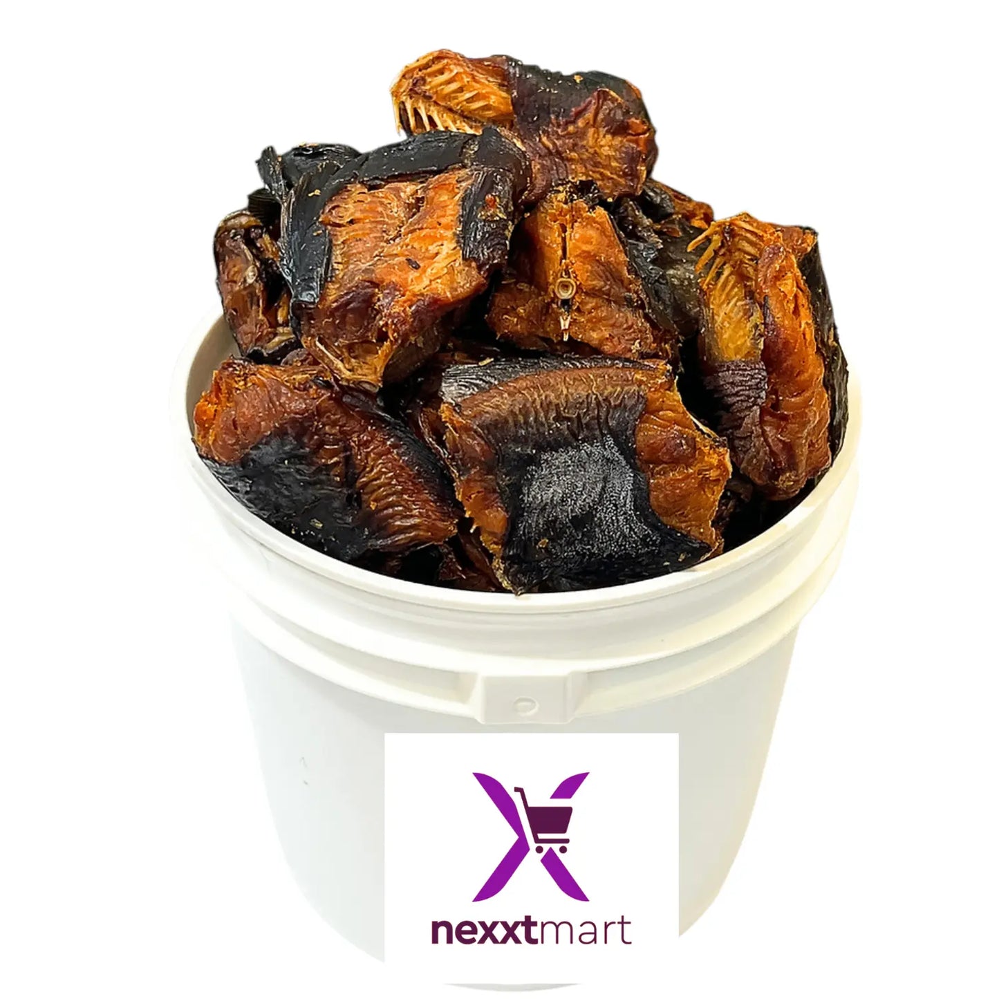 4lb bucket of dried tasty catfish from Nigeria