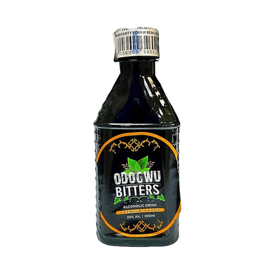 Bottle of Odogwu Bitters on a white background